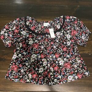 NWT Gap Kids Girls Short Sleeve Floral Print Shirt Size XL 12